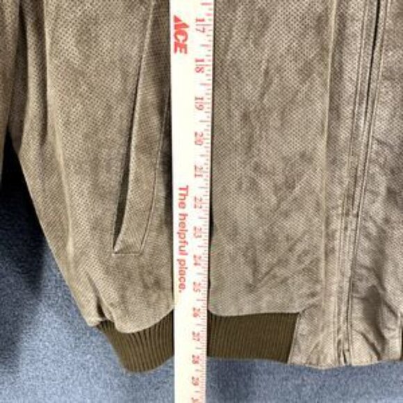 Paul Frederick Jacket Mens Large Brown Suede Leather Bomber full zip pockets - Picture 7 of 15